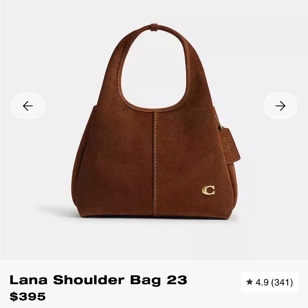 Coach Suede Brown Shoulder Bag